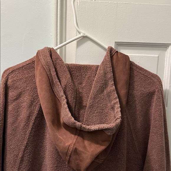 We The Free by Free People New Sadie Surplus Tunic Fleece Jacket Brown S Fits XL - Picture 15 of 16